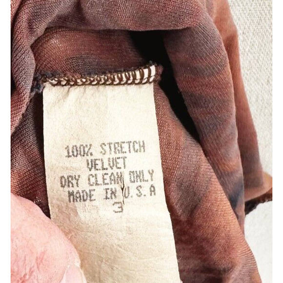 VTG Y2K Babydoll Velvet Burnout Top Size 3/Small Sheer Witchy Whimsygoth Grunge - Picture 6 of 6